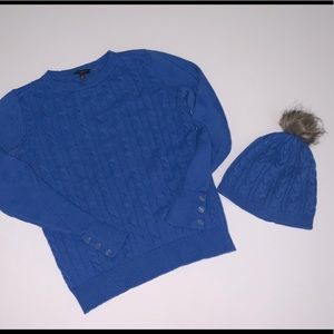 Talbots sweater and matching hat petite small
